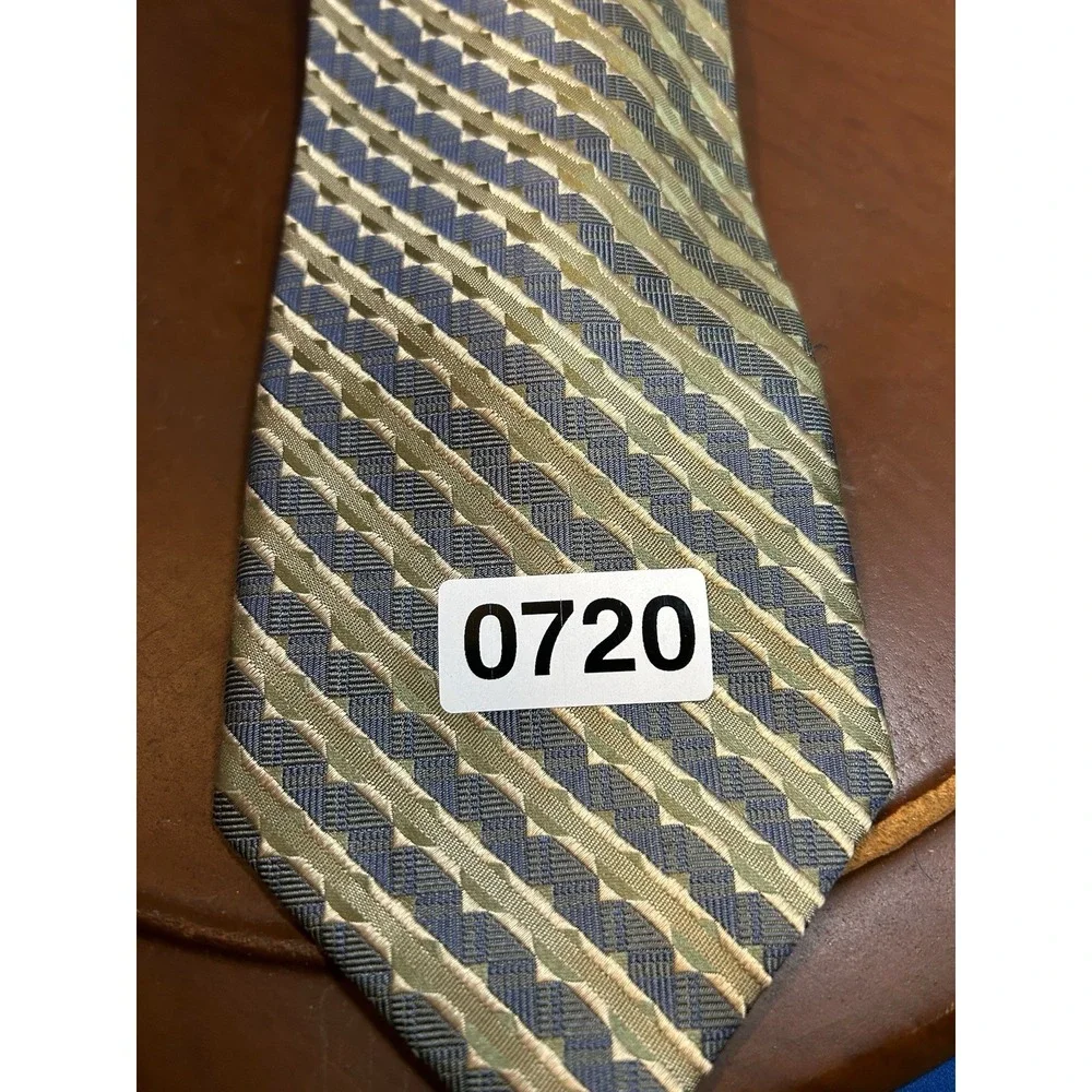 Haggar Black‎ Label Gray Men's 100% Silk Tie Striped Necktie